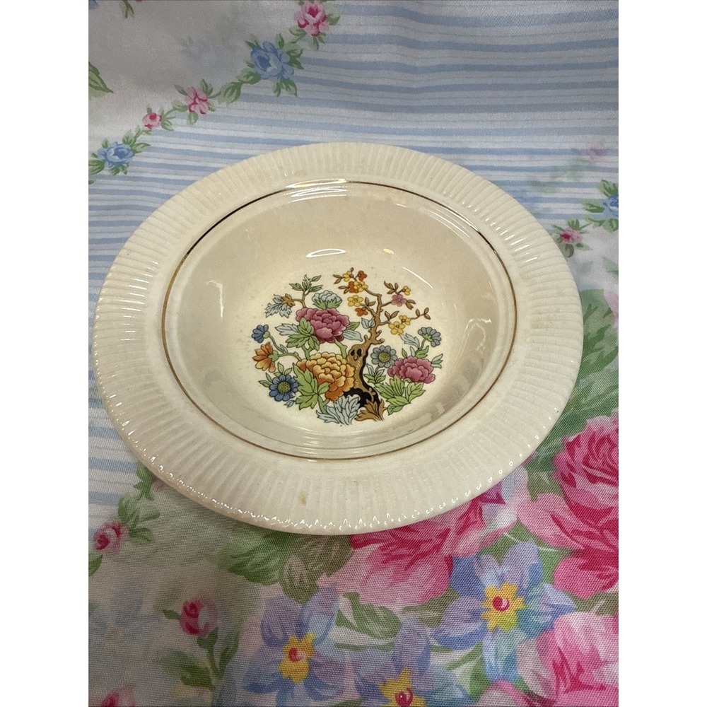 VTG Salem China "Victory" Soup Bowl-Floral Tree Design, 28K Gold,USA‎